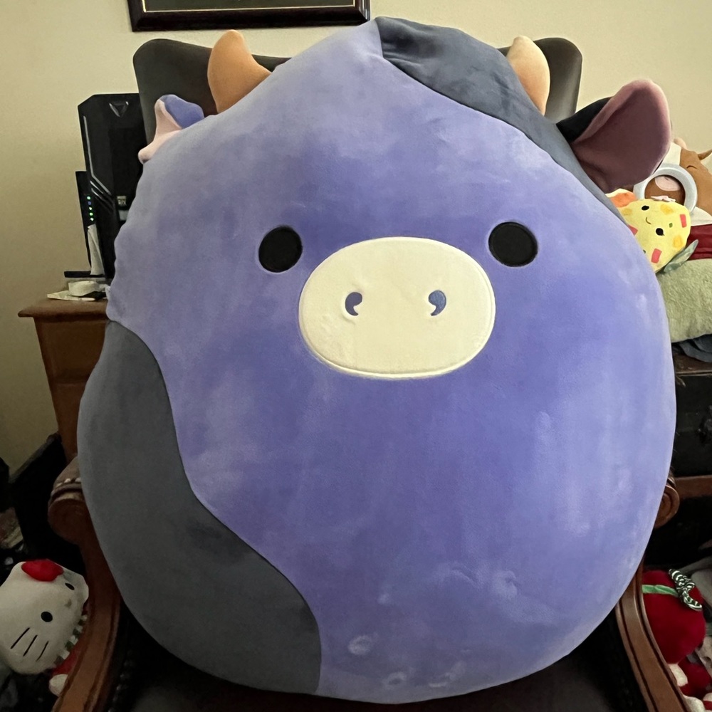 🐮 SQUISHMALLOWS 24” SUPER HTF! INGRED PURPLE COW! HARD TO FIND!!